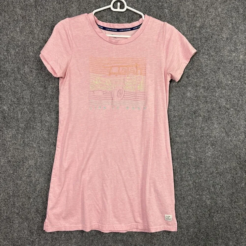 Life is Good girls dress Size M Pink Tee Pajama Casual